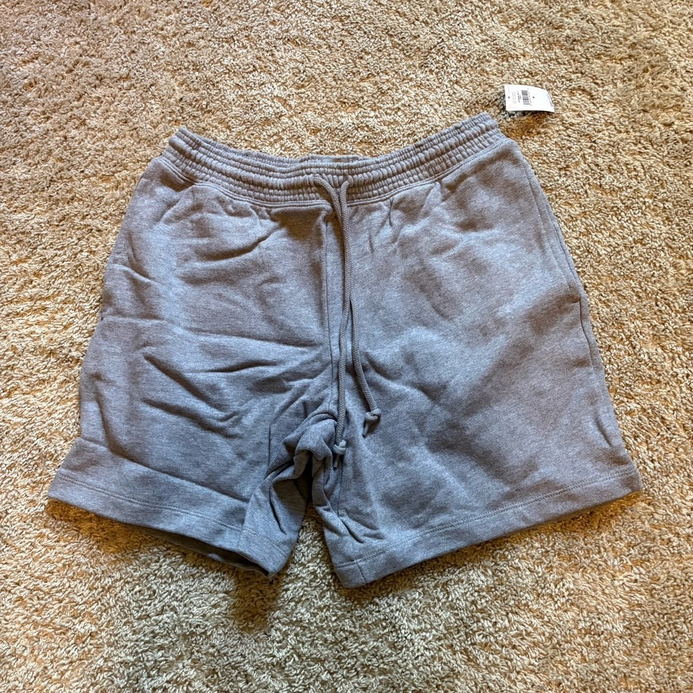 Gap Men's Gray Cotton Knit Sweat Shorts with Drawstring & Pockets, Size S
